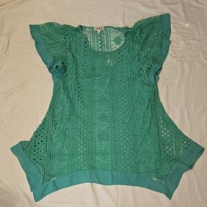 Beautiful Kelly Green Lace Women's Top